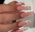 Nude Pink Base with White Swirl Ripple French-style