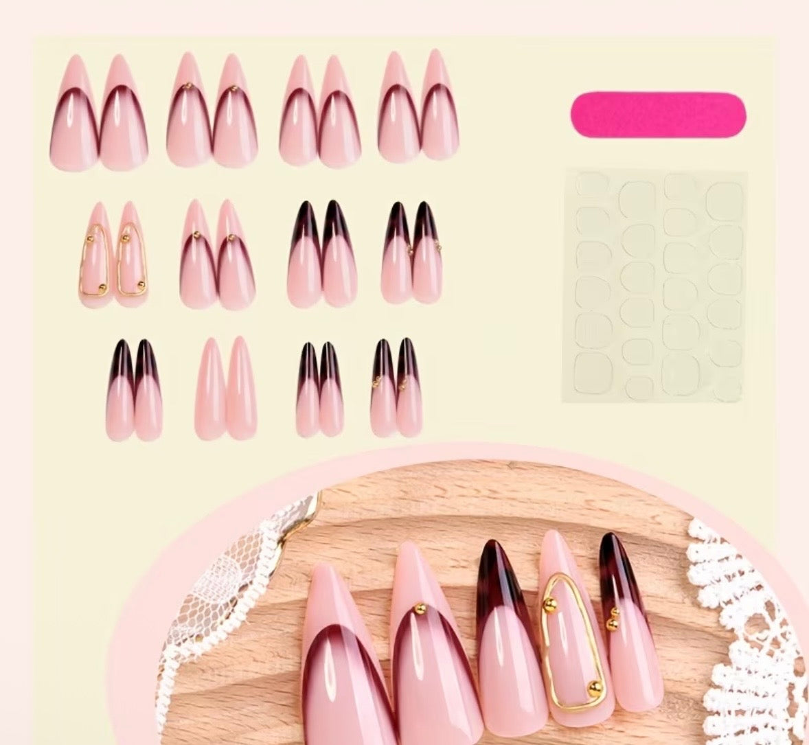 Leopard Press on Nails Long Stiletto/Almond Acrylic Nails