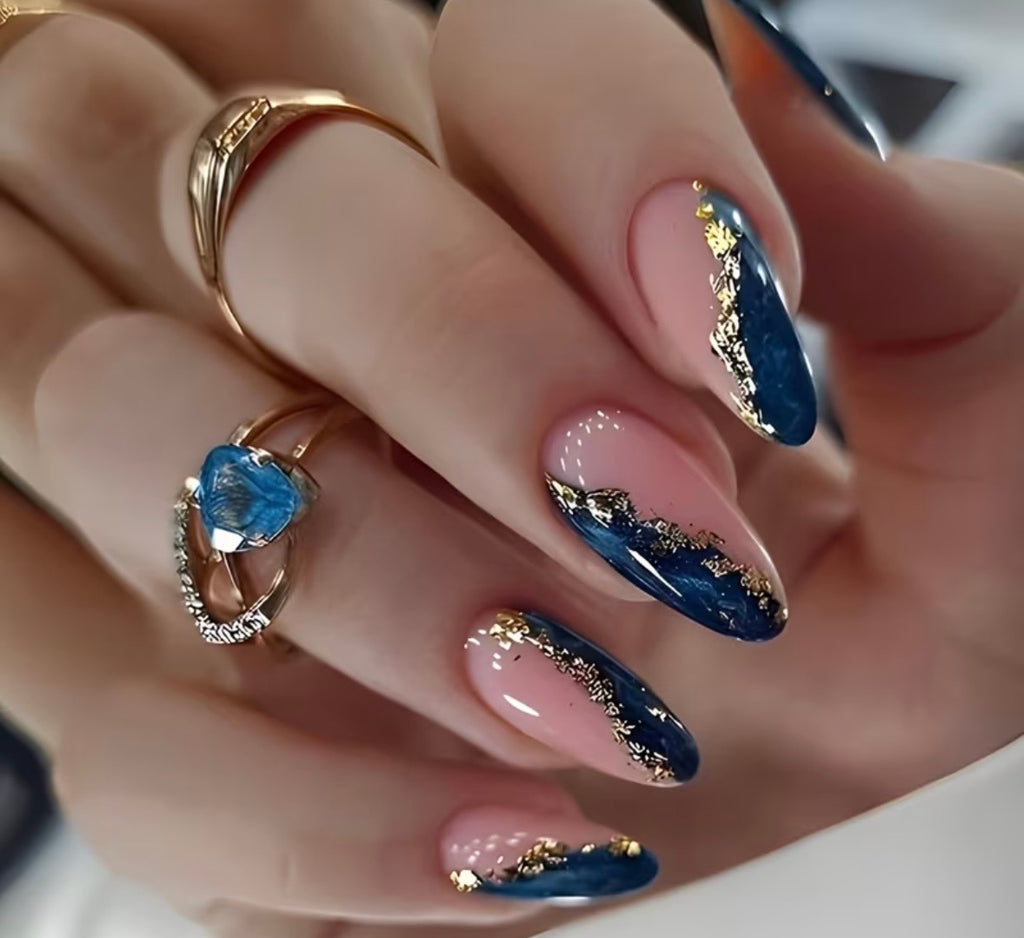 Blue And Golden Striped Design