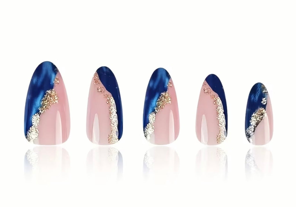 Blue And Golden Striped Design